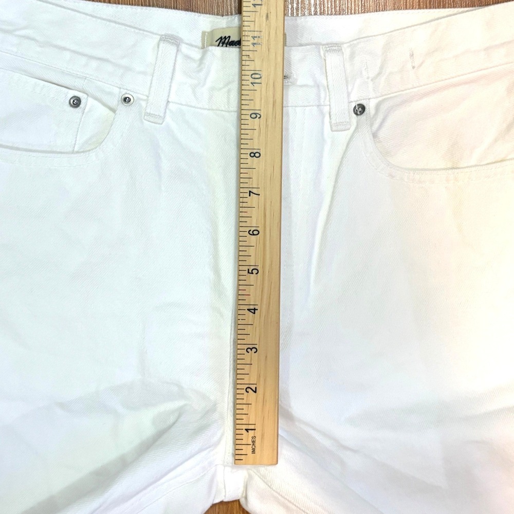 Madewell Crop Jeans Womens 26 White Low Slung Baggy Denim Raw Hem Button Fly NWT - Picture 7 of 9
